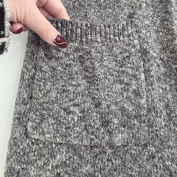 Black Tape M Lace-Up Back Cardigan Sweater Black Gray 1748-AX - Picture 4 of 13